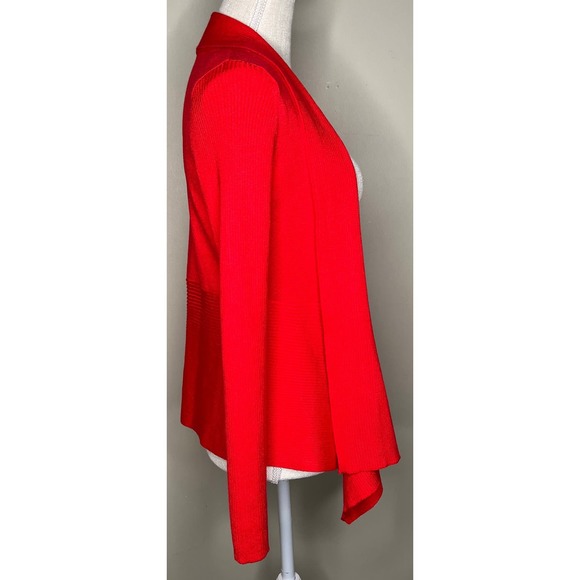 Verve Ami women’s bright red draped waterfall open front cardigan sweater NWT S - Picture 2 of 8
